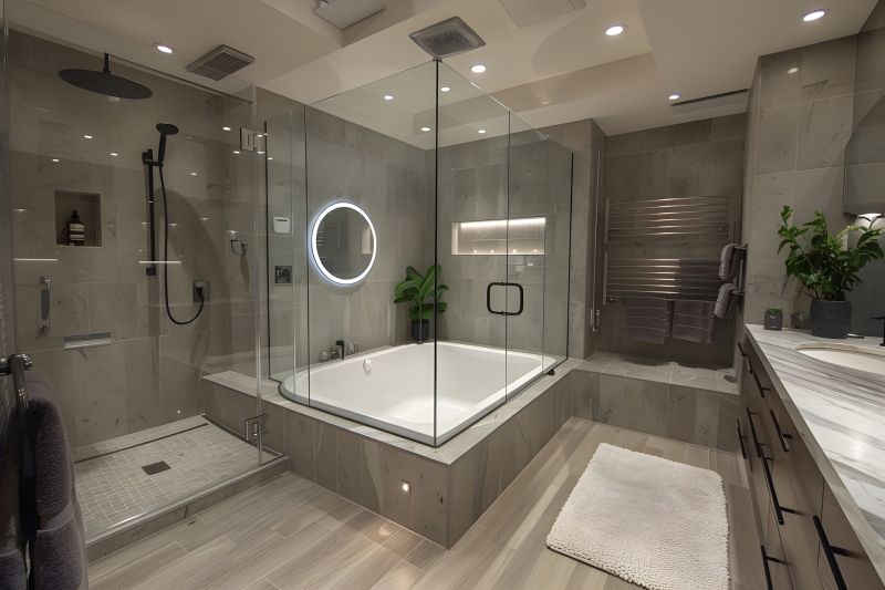 Stylish Bathtub in Modern Bathroom
